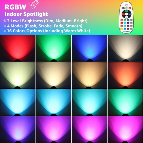 Rgbw - Luces De Foco Interiores De 6 W Control Remoto, ...