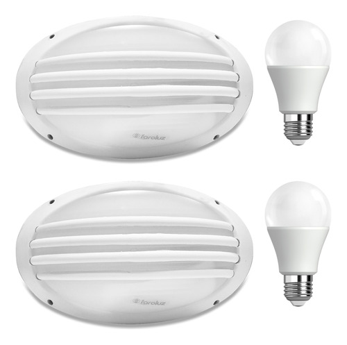 Pack X2 Aplique Tortuga Exterior Foco Led 12w Luz Día Fría