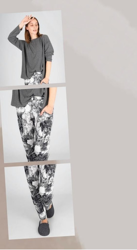 Remera Anna Jelue Pijama Invierno Dama Mujer Dormir Comoda