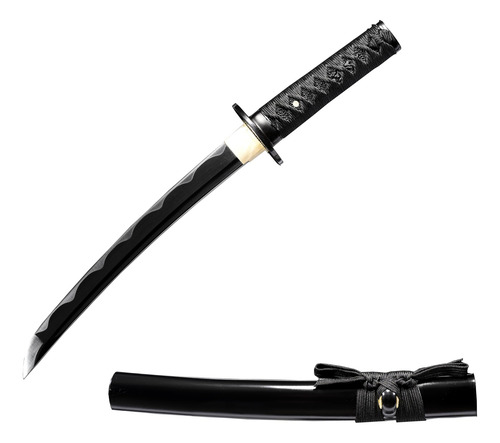 Espada Samurai Hecha A Mano En Acero 9260, Katana Negra 105