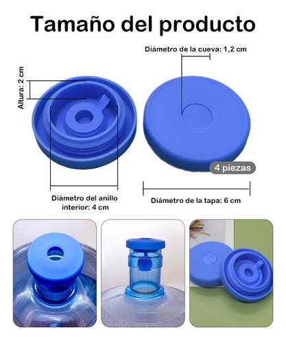 4 Piezas Tapas De Silicona Elasticas Reutilizables, Tapas