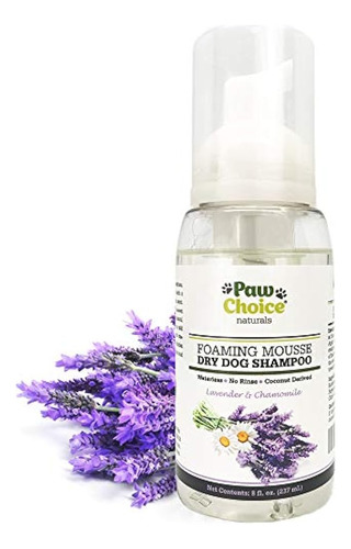 Paw Choice Dry Dog Shampoo Espuma De Espuma Sin Enjuague Sin