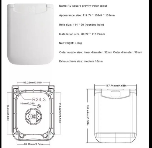 Tapa Entrada Agua Cerradura Iman Llave Motorhome Rodante