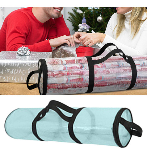 Organizador De Papel De Regalo, Bolsa De 80x15cm Azul