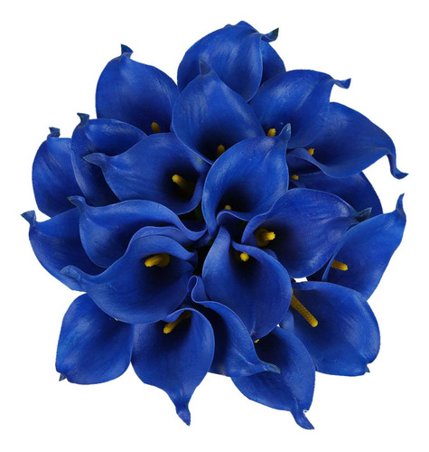 Veryhome 20 Flores Azules Artificiales De Lirio De Cala Par.