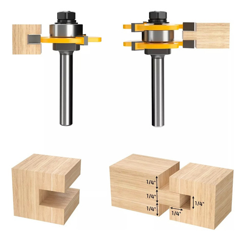 2 Fresas Madera Toma 1/47.60mm - Router Tupi Fresadora