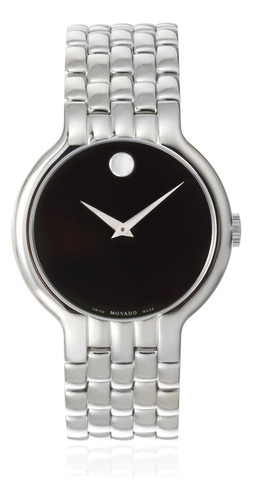 Movado Reloj Clásico De Acero Inoxidable Plateado Y Negro