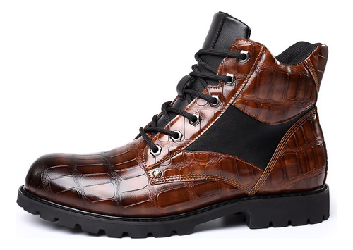 Zapatos De Piel De Cocodrilo De Imitación Para Hombre, Botas