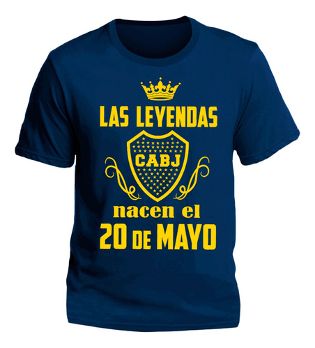 Remera Boca Juniors Cumpleaños Fecha Personalizada Leyenda
