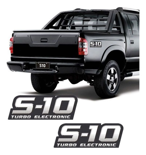 Par De Adesivos S10 Turbo Electronic Emblema 2009 2010 2011