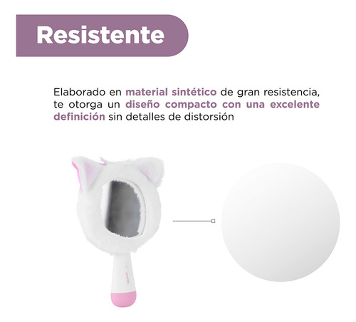 Miniso Espejo De Mano Disney Marie Sintético Blanco 10.5x15