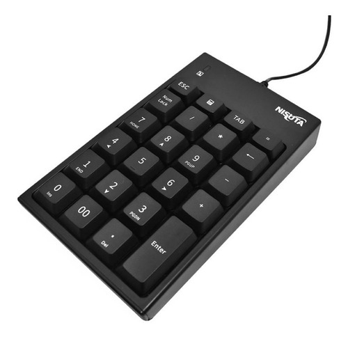 Teclado Numerico Cableado Usb 20 Teclas Slim Negro Pc Numpad Idioma Español