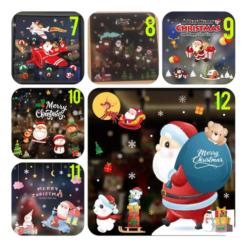 Pegatinas Sticker Navideño A1 - Navidad Papá Noel Importado