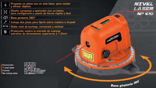Nivel Laser Gladiator Alcance 10 Mts Np-610