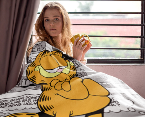 Jogo De Lençol Solteiro 2 Peças Garfield Quadrinhos O Gato