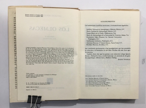 Jacques Soustelle Los Olmecas Fce Primera Ed En Esp 1984 (Reacondicionado)