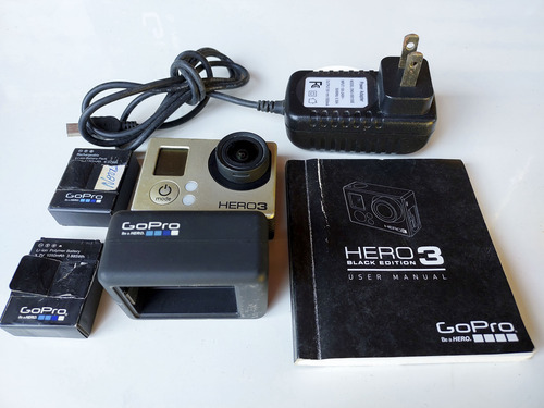Gopro Hero3, Black, 2 Baterias, Carreg Duplo,caixa Estanque