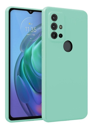 Imagen 1 de 7 de Funda Silicona Mate Gamuza + Vidrio Full Para Moto G30 G20