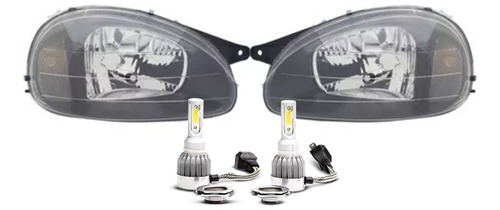 Juego Opticas Chevrolet Corsa 2003 2004 F/negro + Cree Led