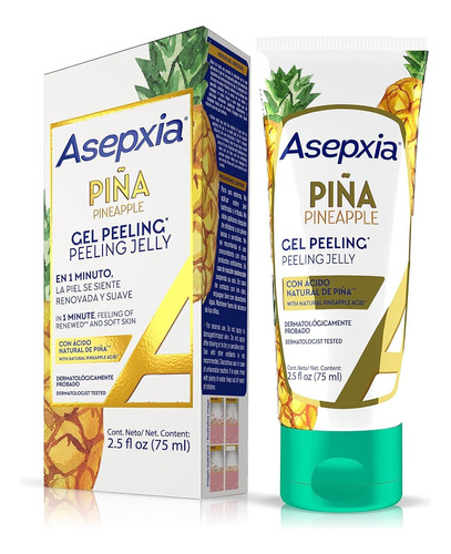 Asepxia Gel Peeling Con Piña Desobstruye Poros 75ml