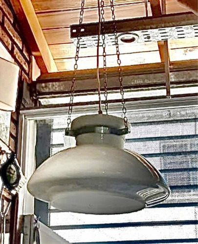 Antigua Lámpara De Opalina Retro Colgante