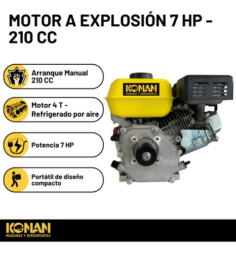 Motor A Explosión Arranque Manual 7 Hp Konan