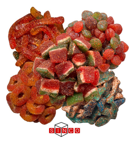 Set De 5 Bolsas De Gomitas Enchiladas (200gr C/u)