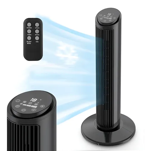 Ventilador De Torre Silencioso Com Controle Remoto Tela Led 15 Cm 60 ...