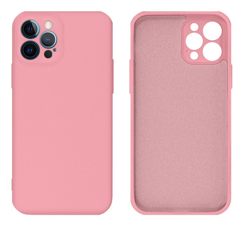 Capa Protege Câmera Silicone Veludo Compatível iPhone 12 Pro Cor Rosa-chiclete