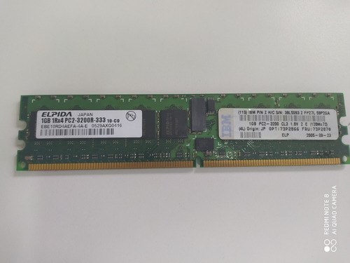 Memoria Ram Para Servidor Elpida 1gb 1rx4 Pc2 3200r