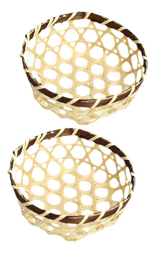 2x Cesta De BambĂș, Cestas Tejidas, Mini Multiusos,