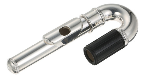 Juego de instrumentos musicales con cabeza curva, flauta, color plata niquelada