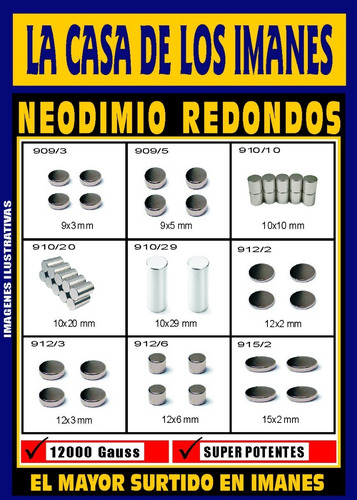 Iman Neodimio 12x2 Mm Redondo Potente 12000 Gauss X 30 Unid