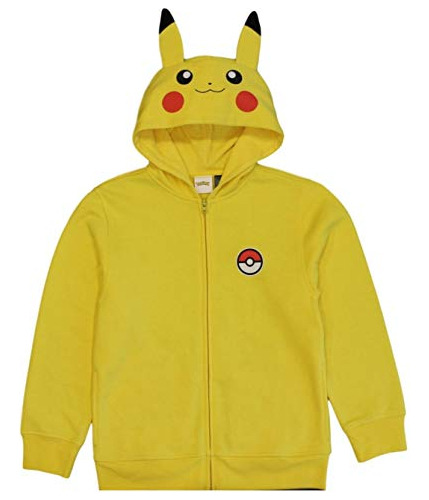 Sudadera Con Capucha Pokémon Pikachu Para Niños, Amarilla (1