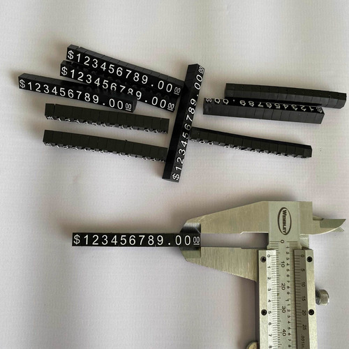 Imagen 2 de 2 de Porta Precios Números Chicos Encastrable P/ Vidriera Packx10