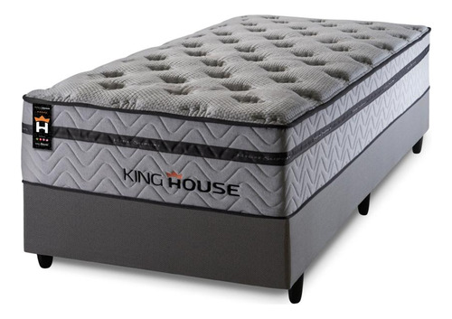 Cama Box C/ Bali Relax Cinza Solteiro 96x203x71