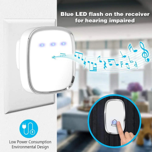 Timbre Inalambrico Con Luz Led 300w