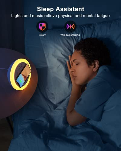 Altavoz Bluetooth Con Luz Nocturna Y Carga Inalámbrica, Rega