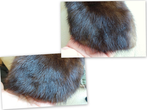 Cuello Piel De Vison Cafe Para Poner En Chaqueta O Chaleca (Usado)