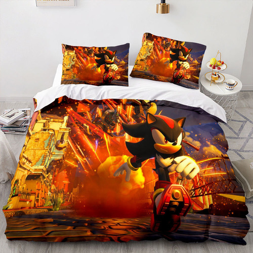 Juego De Funda Nórdica Sonic De 3 Piezas Juego De Cama Sonic