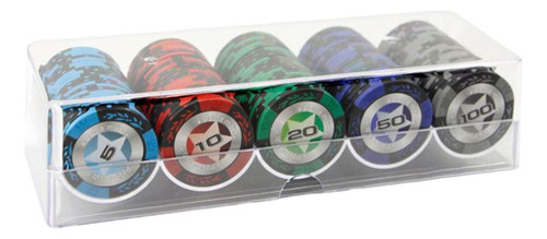 Fa De Fichas De Póquer Clásico De 100 Piezas Con Caja Para S