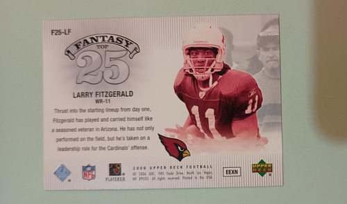 2006 Upper Deck F25 - Lf Larry Fitzgerald Fantasy Top 25 (Usado)