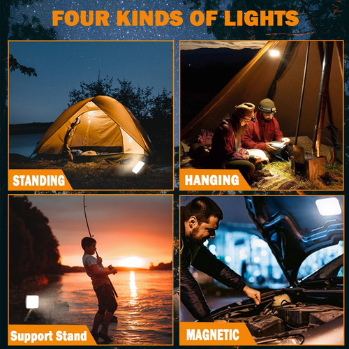 Linterna Led De Camping Recargable, Banco De Energía De 1350