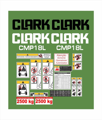 Kit Adesivos Clark Cmp45l Cor PADRÃO