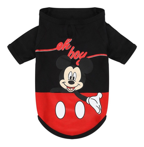Camiseta Para Mascotas Negra Disney, Mickey Mouse