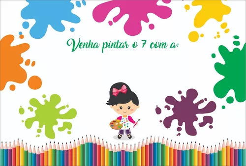 Kit De Festa Painel + Toalha + Piso Em Lona Pintando O Sete