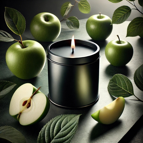 Vela Aromática Artesanal Con Esencia De Manzana Verde Blanco Manzana Verde Home Candle Manzana Verde 180 Grs