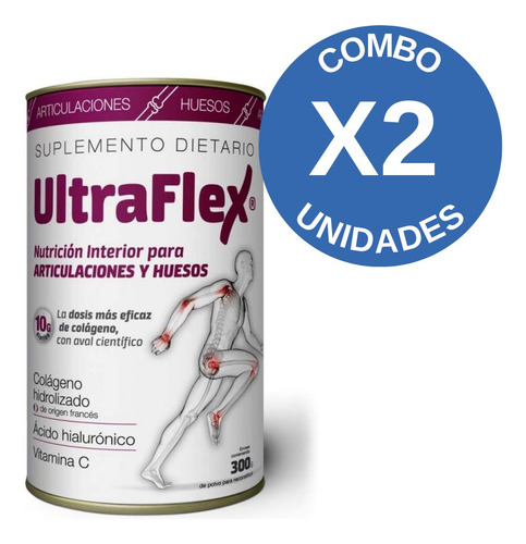 Suplemento en polvo TRB Pharma Ultraflex colágeno sabor limón en pote de 300g pack x 2 u
