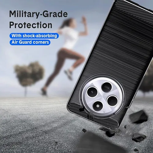 Funda Tpu Fibra Carbono + Templado Para Redmi 14c / Poco C75