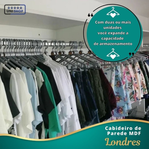 Kit 6 Cabideiro De Parede Arara De Roupas Moderno Mdf Branco
